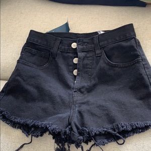 Black jean shorts